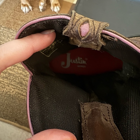 Justin Gypsy Boots Women Size 7B Brown Leather Pull On Western L9903 Round Toe - Picture 8 of 8